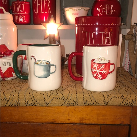 Rae Dunn CUP OF COZY & HOT COCOA Double Sided Mugs Set of 2 - Picture 3 of 8